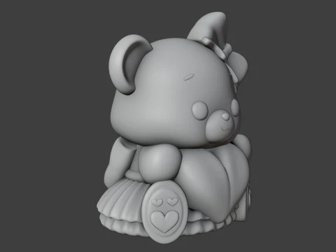 Valentine bear 3D Print Model