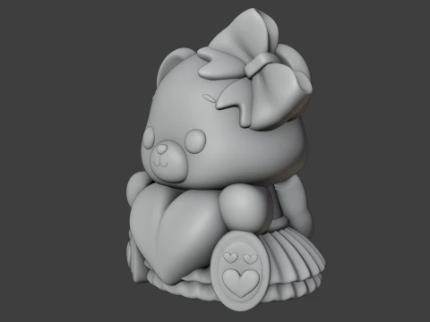 Valentine bear 3D Print Model