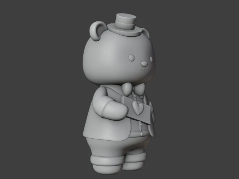 Valentine bear 3D Print Model