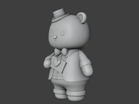 Valentine bear 3D Print Model