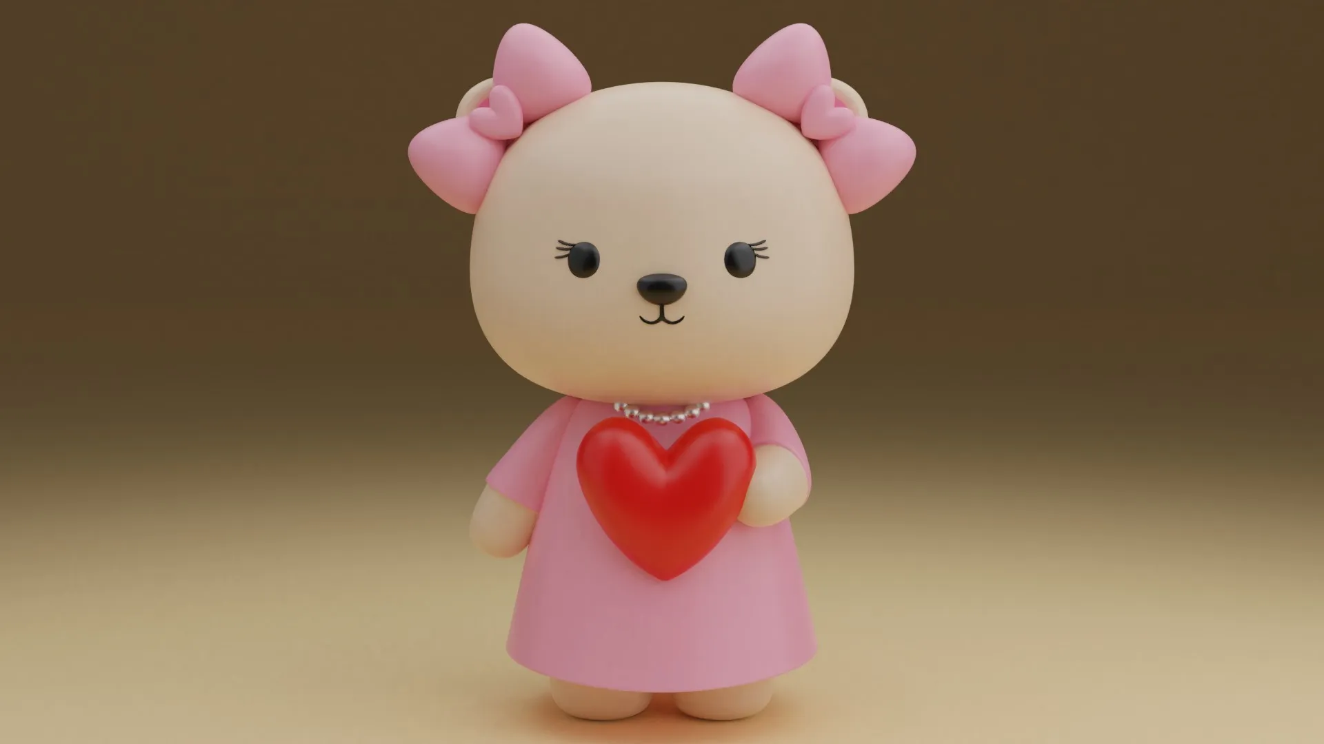 Valentine bear 3D Print Model .c4d .max .obj .3ds .fbx .stl .blend 