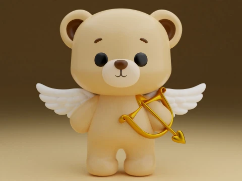 Valentine bear 3D 프린트 모델