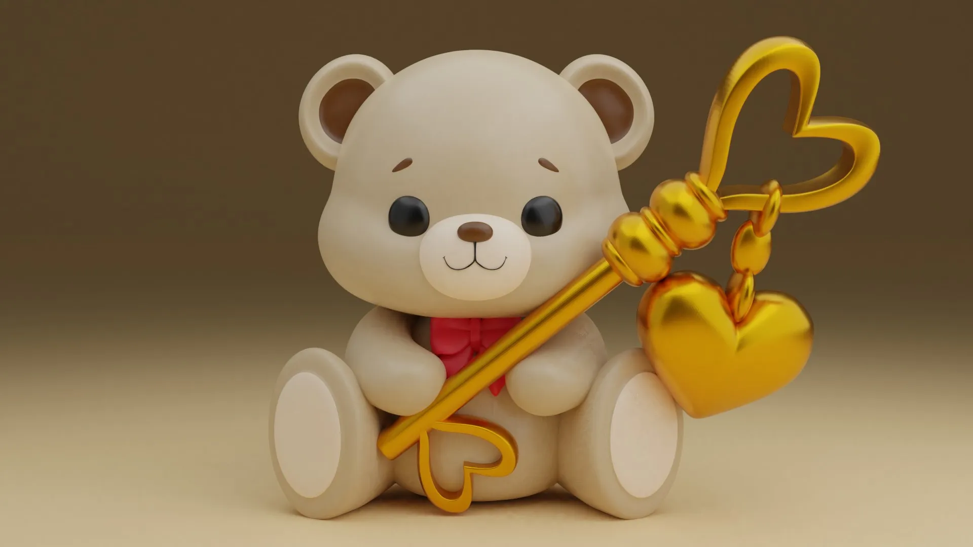 Valentine bear 3D Print Model .c4d .max .obj .3ds .fbx .stl .blend 