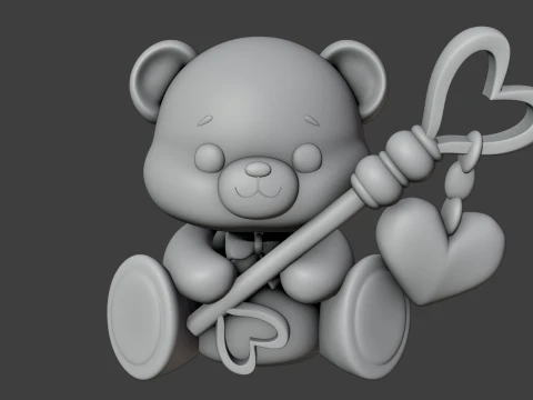 Valentine bear 3D Print Model