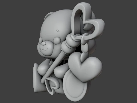 Valentine bear 3D Print Model