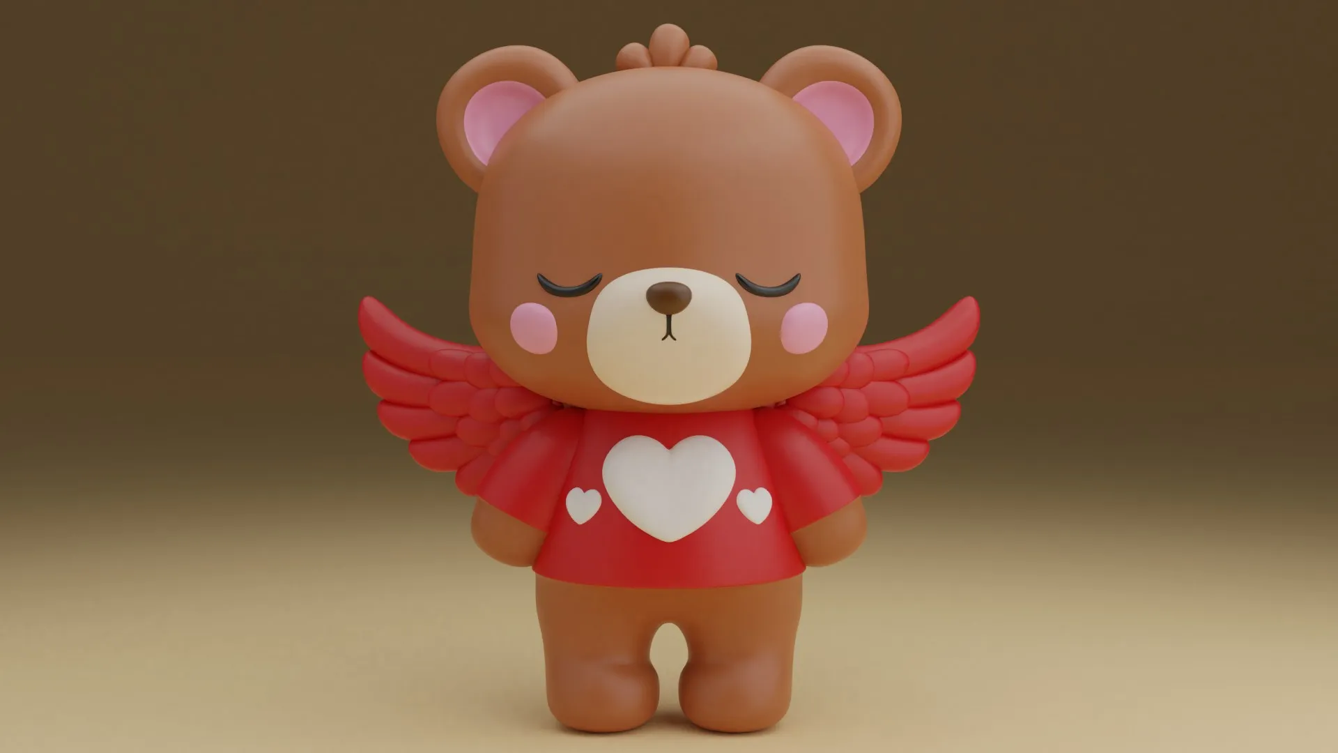 Valentine bear 3D Print Model .c4d .max .obj .3ds .fbx .stl .blend 