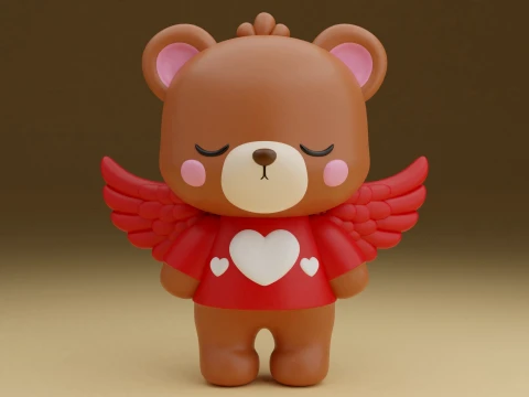 Valentine bear 3D 프린트 모델