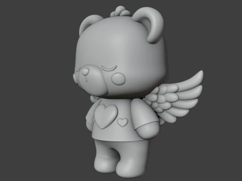 Valentine bear 3D Print Model