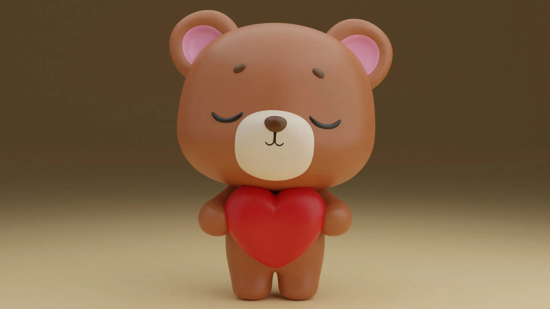 Valentine bear 3D Print Model .c4d .max .obj .3ds .fbx .stl .blend 