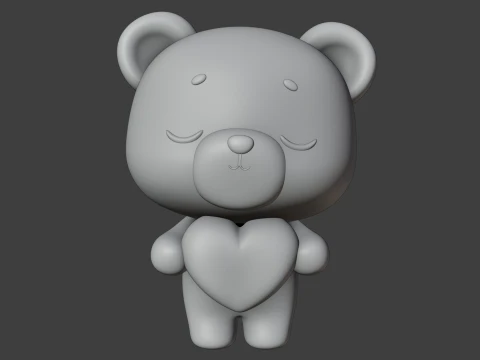 Valentine bear 3D Print Model