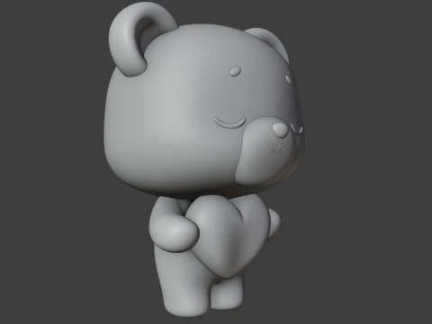 Valentine bear 3D Print Model