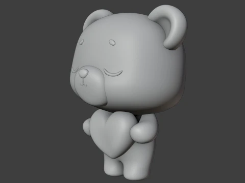 Valentine bear 3D Print Model