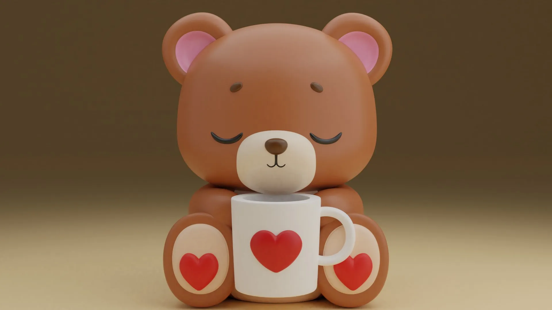 Valentine bear 3D Print Model .c4d .max .obj .3ds .fbx .stl .blend 