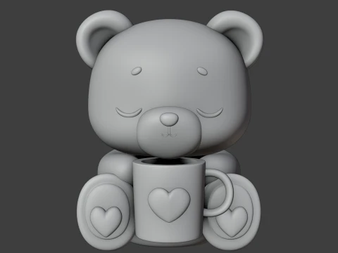 Valentine bear 3D Print Model