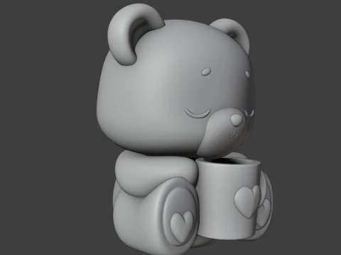 Valentine bear 3D Print Model