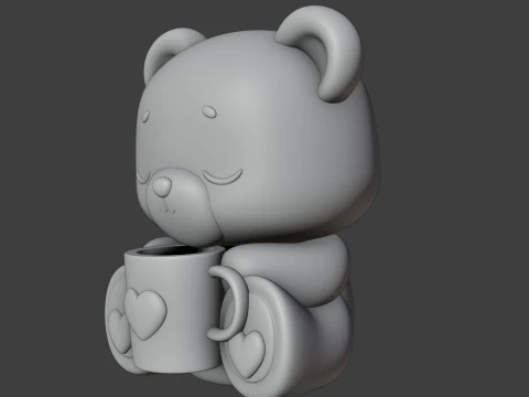 Valentine bear 3D Print Model