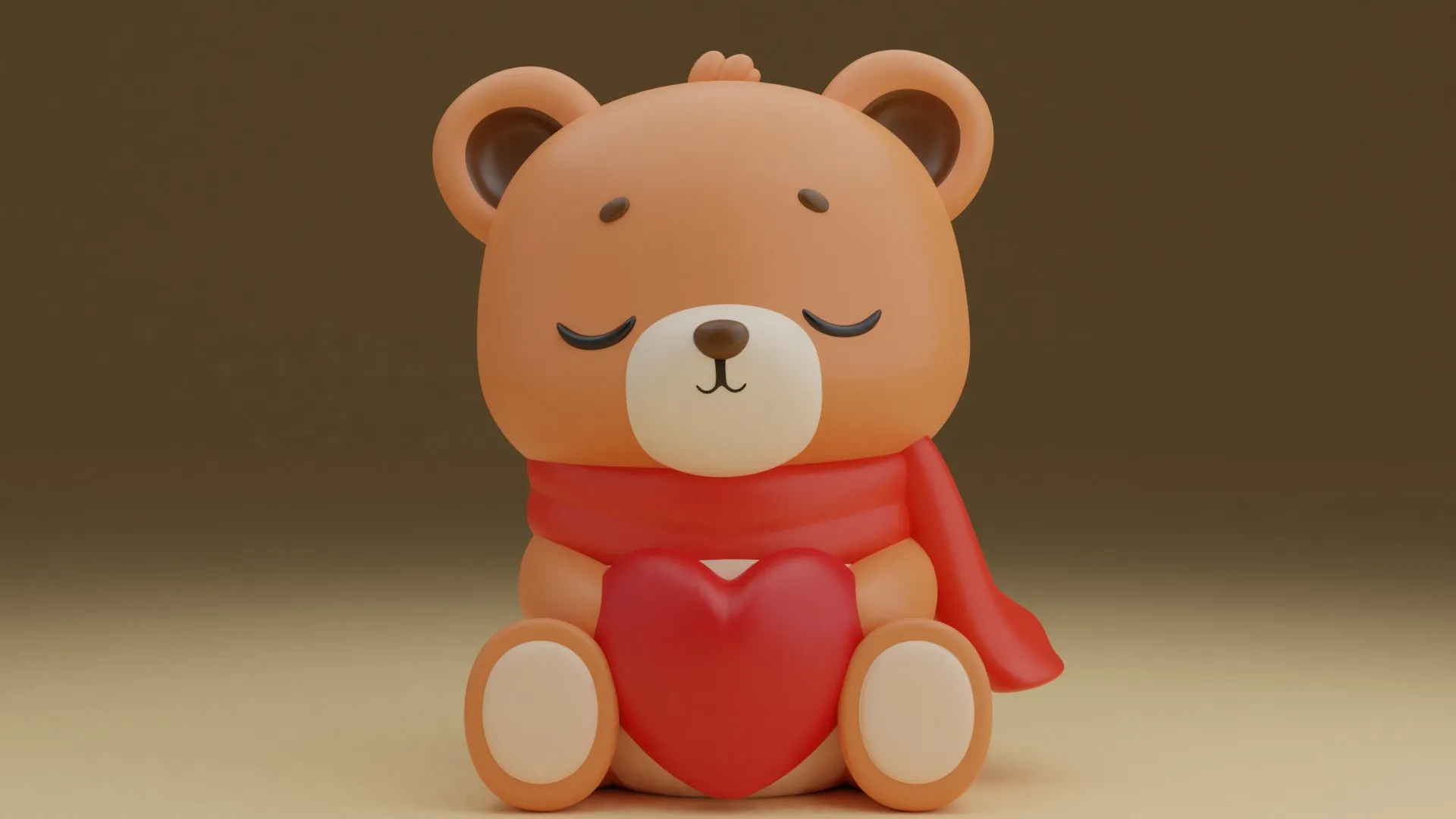 Valentine bear 3D Print Model .c4d .max .obj .3ds .fbx .stl .blend 