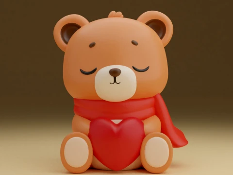 Valentine bear 3D 프린트 모델