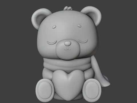 Valentine bear 3D Print Model