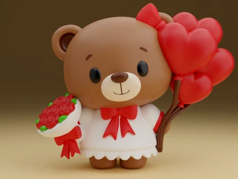Valentine bear Modelo de Impressão 3D