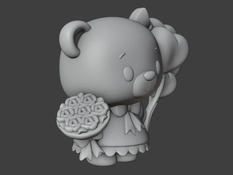 Valentine bear 3D Print Model