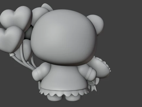 Valentine bear 3D Print Model