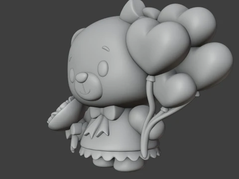 Valentine bear 3D Print Model