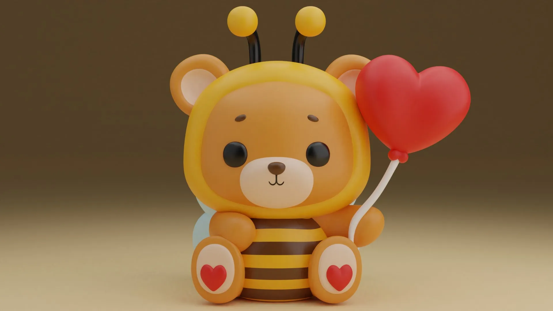 Bee bear 3D Print Model .c4d .max .obj .3ds .fbx .stl .blend 
