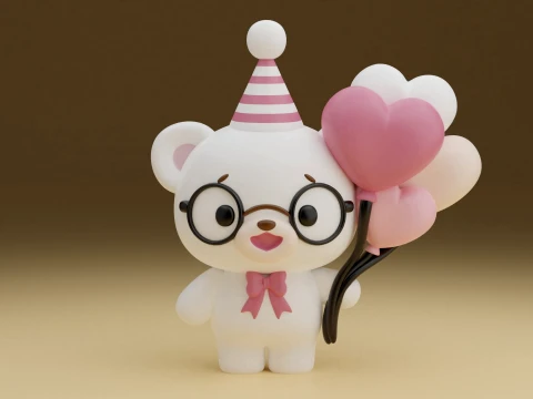 Valentine bear 3D Принт Модель