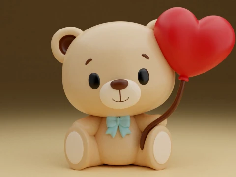 Valentine bear Modello di stampa 3D