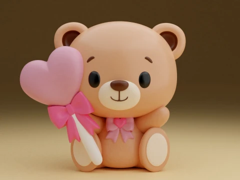 Valentine bear Modelo de Impressão 3D