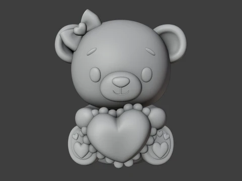 Valentine bear 3D Print Model