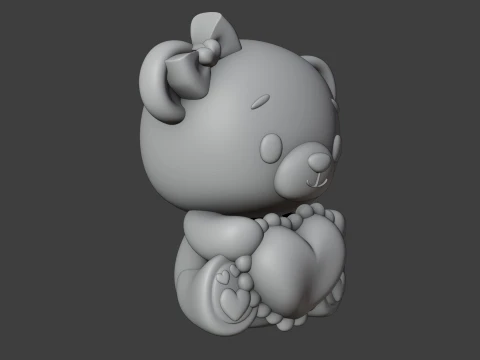 Valentine bear 3D Print Model