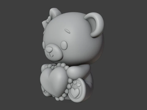 Valentine bear 3D Print Model