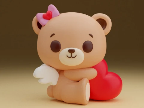 Valentine bear 3D Druckmodell