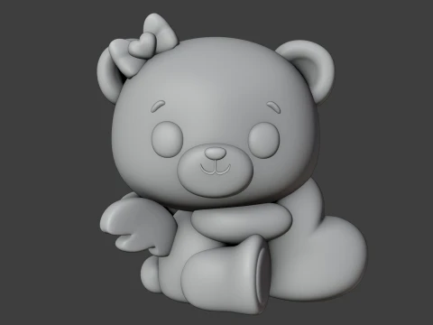 Valentine bear 3D Print Model