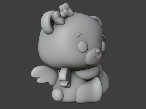 Valentine bear 3D Print Model