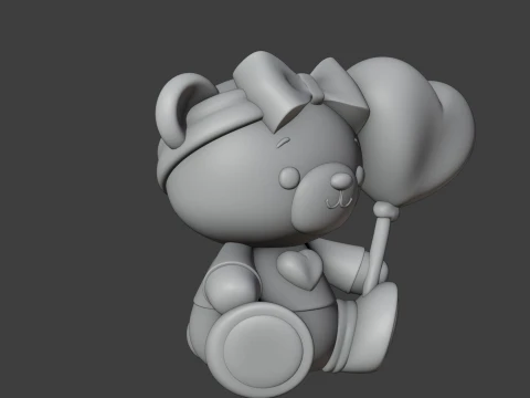 Valentine bear 3D Print Model