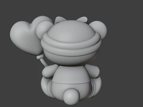 Valentine bear 3D Print Model