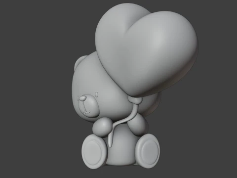 Valentine bear 3D Print Model
