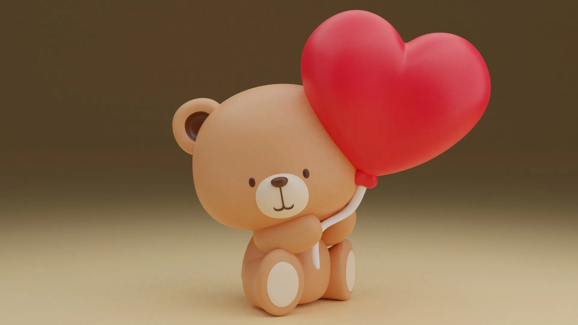 Valentine bear 3D Print Model .c4d .max .obj .3ds .fbx .stl .blend 