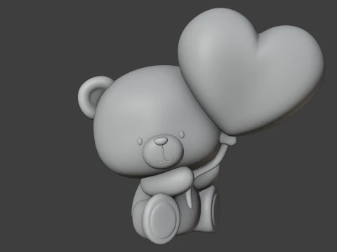 Valentine bear 3D Print Model