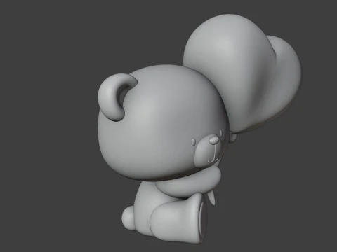 Valentine bear 3D Print Model
