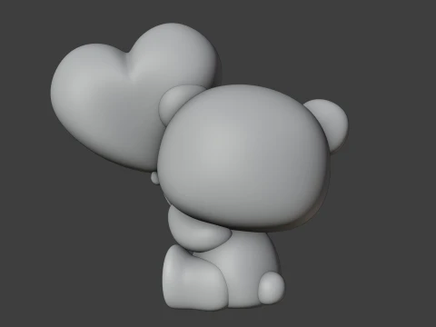 Valentine bear 3D Print Model