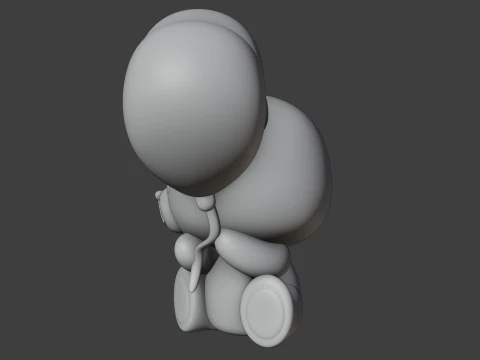 Valentine bear 3D Print Model