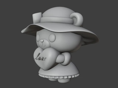 Valentine bear 3D Print Model