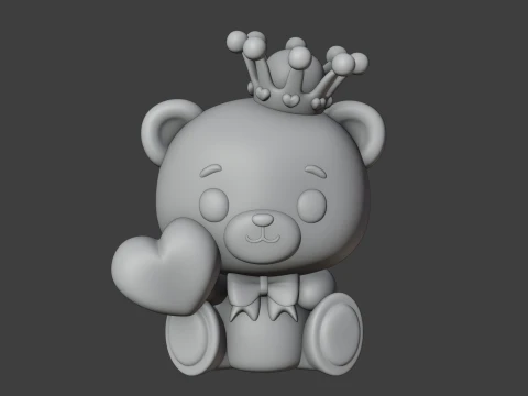 Valentine bear 3D Print Model