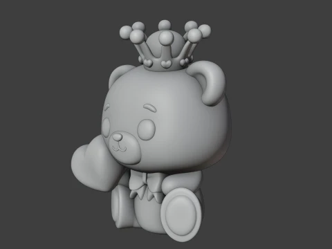 Valentine bear 3D Print Model