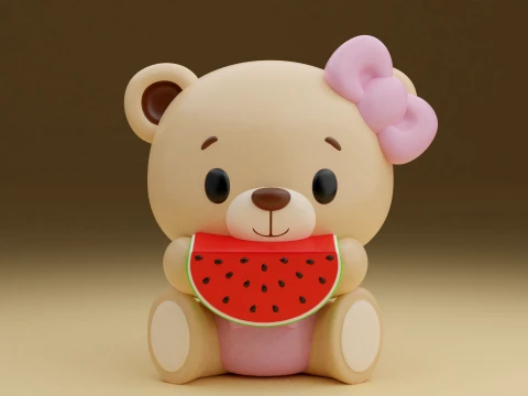 Summer bear watermelon 3D Принт Модель