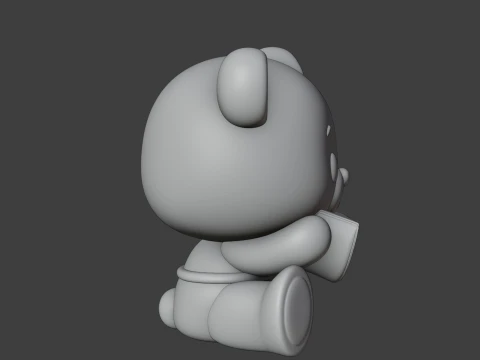 Summer bear watermelon 3D Print Model